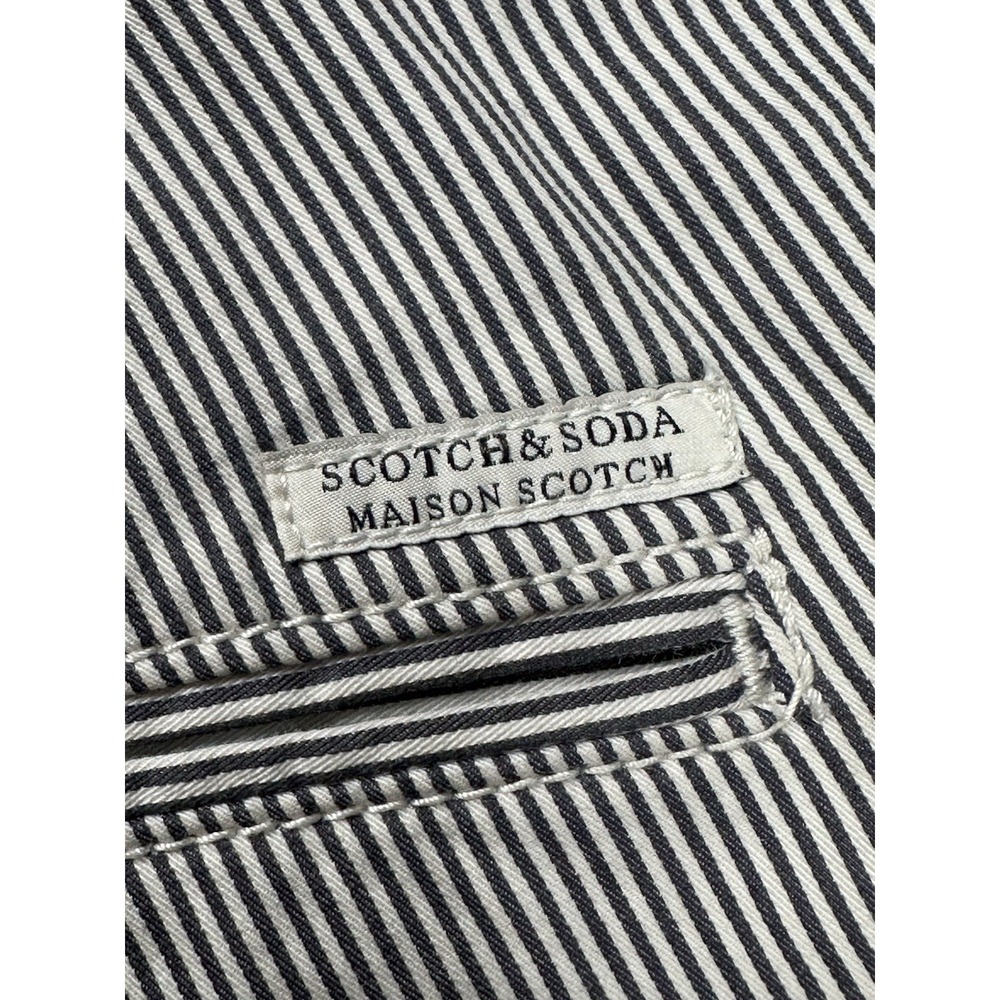 Scotch & Soda Maison Scotch Size 29 Grey/White Striped Bermuda Shorts - Picture 16 of 16